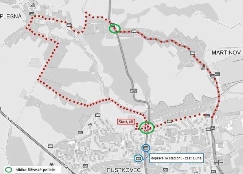 Mapa závodu.